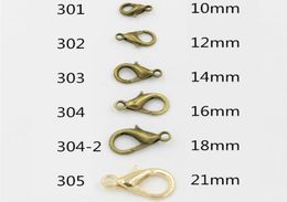 Whole 1000pcs Imitation Rhodium Plated 10mm 12mm 14mm 16mm 18mm 21mm 23mm 24mm Zinc Alloy Lobster Clasps Hooks Jewellery findi9353670