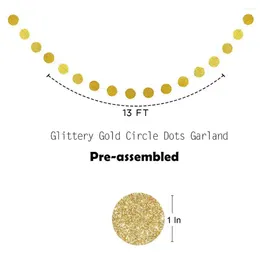 Party Decoration Glitter Birthday Decorations Glittery Golden Banner Kit With Circle Dot Garland Hanging Swirls For Birthdays