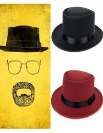 Wide Brim Hats Breaking Bad Boat Fedoras Hat Vintage Black Walter White Soft Felt Men18647567