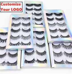 5D Faux Mink Lashes 5 Pairs False Eyelashes Thick Long Stereo Fluffy Fake Eye Lash Makeup Eyelash Extensions with Tweezers Beauty Kit In Packaging Box8633233