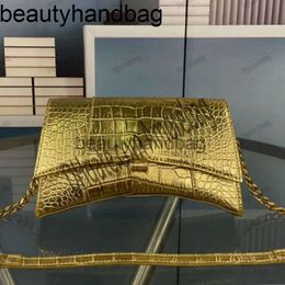 Balencig Chain B bag Wallet With Hourglass Hour Glass Womens Downtown Shoulder Bag Black Small Handbag Crocodile Embossed Xs Purses Luxurys 4DMT