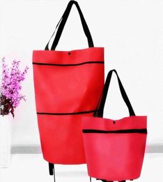 Storage Bags Foldable Shopping Bag Trolley Cart With Wheels Grocery Reusable Eco Large Organiser Waterproof Basket6812621