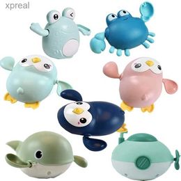 Bath Toys New Baby Bath Toy Cartoon Childrens Learning and Cognition Cute Animals Swimming Frog Tortoise Crab Classic Baby Water ToyWX