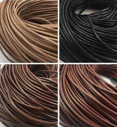 100m 3mm Cowhide Genuine Leather Cords String RopeJewelry Beading String 100m lots For Bracelet NecklaceDIY Jewellery Accessor5213504