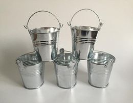 D75XH75CM Metal cup Planter tin box Iron pots Silvery wedding Succulent Pot mini bucket SF020S8770332