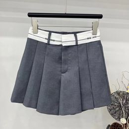 shorts women summer mium clothes 24ss New style suit shorts Fashion logo pleated culottes contrasting Colour waistband design