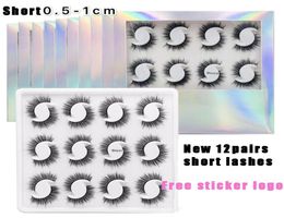 12 Pairs short eyelashes 3D Mink Hair False Eyelashes Naturalfluffy Long Eye Lashes Wispy Makeup Beauty Extension Tools9758202