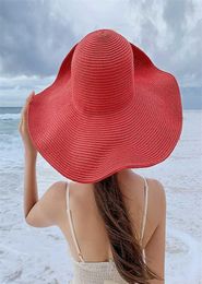 MAERSHEI Handmade Weave letter Sun Hats For Women Black Ribbon Lace Up Large Brim Straw Hat Outdoor Beach Summer Caps Chapeu Fem 29479011