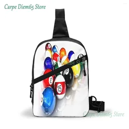 Backpack Sling Bag Pool Billiards Ball Art Chest Package Crossbody For Cycling Travel Hiking