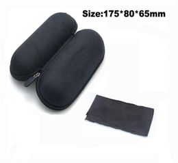 Black circle with cloth Cover Sunglasses Case For Women men Glasses Box With EVA Zipper Eyewear Cases Eyewear Accessories1170886