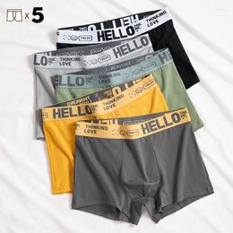 Underpants A Set Of Five Men's Underwear Black Dark Grey Light Green Yellow