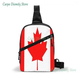 Backpack Sling Bag Flag Of Canada Chest Package Crossbody For Cycling Travel Hiking