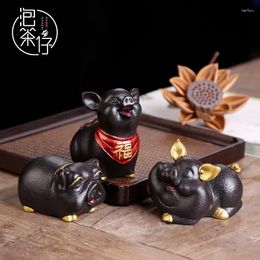 Tea Pets |Ceramic Zodiac Pet Pig Cute Little Tray Home Furnishing Articles Personality Table Decorations