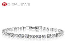 GIGAJEWE 3.0mmX30PcsColor Round Cut Link Chain White Gold Pted 925 Silver Moissanite Tennis Bracelet Woman Girlfriend Gift GMSB-0034656308