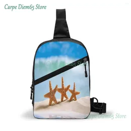 Backpack Sling Bag Cute Starfish Chest Package Crossbody For Cycling Travel Hiking