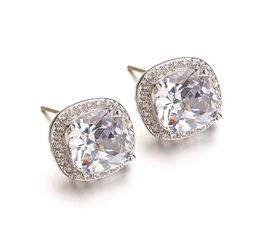 AntiAllergic 925 Earrings Backs White Gold Plated Bling Cubic Zirconia CZ Diamond Earrings Jewellery Gift for Men Women8142969