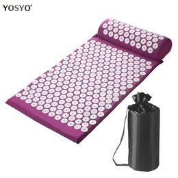 Yoga Massage Pads with Large Touchpoints for Better Neck Back and Foot Massage Household Massage Pillows in Purple Colour 240430