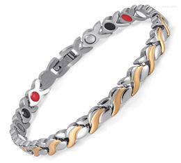 Link Bracelets Health Magnetic Bracelet For Women Stainless Steel amp Bangles With Germanium Chain9686829