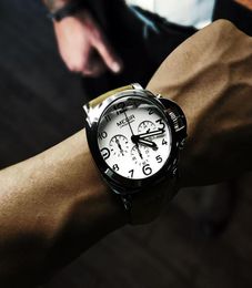 Megir Men039s Chronograph Luminous Quartz Watches with Calendar Date Round Analog Military Leather Strap Wristwatch Man ML3406G7616305