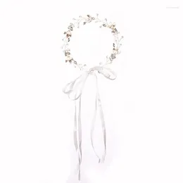 Hair Clips Delicate Hairband For Women Golden Leaves Tiaras Bridal Accessories Headband With Ribbon Noiva Jewellery NA