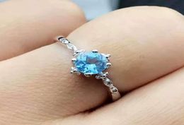 Fashion princess ring 5mm natural topaz gemstone engagement ring for woman solid 925 silver topaz jewelry romantic wedding ring3754884