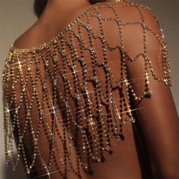 Costume Accessories Sexy Shiny Mesh Crystal Banquet Party Rhinestone Shoulder Chain Body Wear Jewellery Accessories