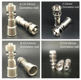 Pure Titanium Somking pipes 101418mm Male and female domeless Quartz Nail Jiont For Accessories Bong Oil Rig5661762