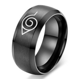 Anime Ring Fine Jewellery 8mm Black Cool Men Jewellery Stainless Steel Mens Man Party Accessories Usa Size9726798