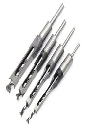 4PCS Square Hole Mortiser Drill Bit Woodworking Drill Kits Mortising Hole Drills DIY Woodworking Tools2694173