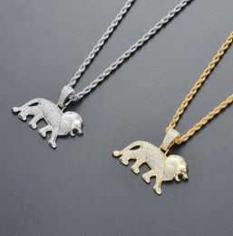 hip hop Lion diamonds pendant necklaces for men women Religion Christianity luxury necklace Jewellery gold plated copper zircons Twi5118965