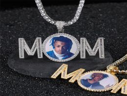 Mother039s Day Gift MOM Custom Po Memory Necklace Pendant Gold Silver Plated with Rope Tennis Chain8425065