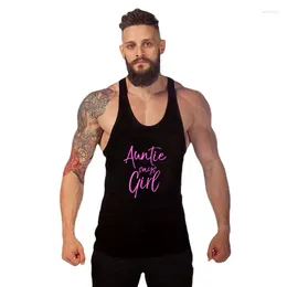Men's Tank Tops Auntie Says Girl Gym Clothing Man Cute Pink Gender Reveal Announcement Funny Chinese Style & Ta