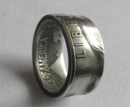 Coin Ring Handcraft Rings Vintage Handmade from Franklin Half Dollar Silver Plated US Size 816292d4605135