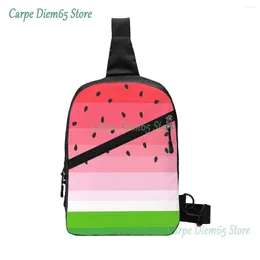 Backpack Sling Bag Watermelon With Black Seed Chest Package Crossbody For Cycling Travel Hiking