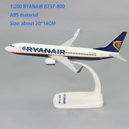 1 200 Scale B737-800 B737MAX8 ABS plastic Aeroplane model toy RYANAIR Aeroplane model toy assembly resin for collection 240428