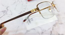 New fashion design glasses frame 18k half frame optical glasses simple business style transparent lens with box 01033076379