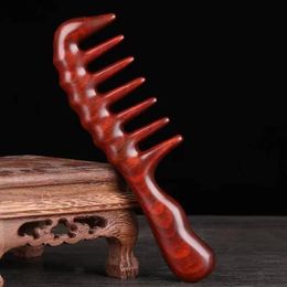 Wide Tooth Sandalwood Comb Handmade Anti-Static Wood Hair Combs Natural Thickening Detangler Massage Wooden Head Care massage 240415