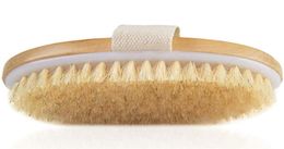Bath Brush Dry Skin Body Soft Natural Bristle SPA The Wooden Baths Shower Bristle Brush SPA Body Brushs Without Handle 1832 V28125613