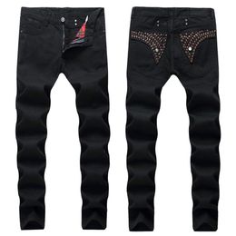 2020 new Mens Straight Slim Fit Biker Jeans With Zip men s clothing Distrressed Hole Streetwear Style luxury Robin Jeans 194o