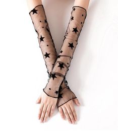 Summer Lace Arm Gloves Women Girl Chic Ultra Thin Star Mesh Arm Gloves Silk AntiUV Sunscreen Mutipurpose Leg Covers3135296