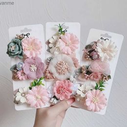 Hair Accessories 3 pieces/set of artificial flower hair clips suitable for children girls hair cute pink flower bucket hair decorative headwear hair accessories WX