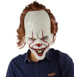 Silicone Mask Movie Stephen King039s It 2 Joker Pennywise Mask Full Face Horror Clown Latex Halloween Party Horrible Cosplay Pr7733856