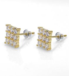 High Quality Luxury Designer Jewelry Men Earrings Hip Hop Jewlery Statement Stud Earrings Iced out Diamond Hoop Orecchini Firmati 1348877