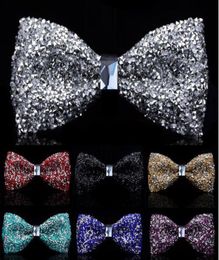 New bow tie crystal bling butterfly knot for men wedding banquet feast club party bridegroom shinning3334176