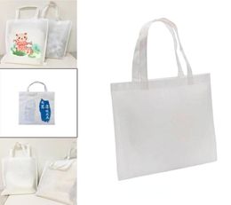 White Sublimation Non Woven Fabric Shopping Bag Heat Press Printable Custom Grocery Tote Bag with Handles for DIY Decorating 05276174522
