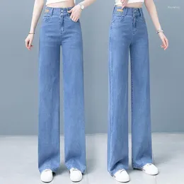 Jeans primaveri primavera pantaloni di jeans sottili sciolti alla larga vita sottile gamba dritta femminile da donna per adolescente