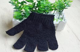 Manufacturers directly sell Black fivefinger shape Exfoliating Bath Glove Five fingers Bath Gloves Intrafamilial Black Gloves LX24946242