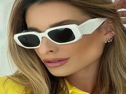 Sunglasses Luxury Designer White Rectangle Women Ins Small Frame Vintage Square Sun Glasses Trendy Streetwear EyewearSunglasses9844471