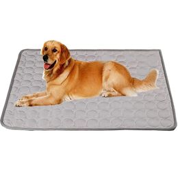 Pet Cooling Mat Summer Washable Dog Cooling Mat Breathable Blanket Ice Silk Pads Pet Mat for Kennel Sofa Car Pet Supplies 240416