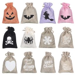Halloween Gift Bags Packaging Cloth Craft Festival Supplies Container Candy Pocket Storage 1015cm Party supples7614153